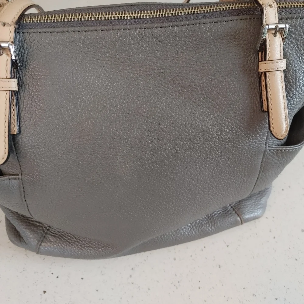 Michael Kors Grey & Cream Soft Leather Tote - Picture 5 of 16